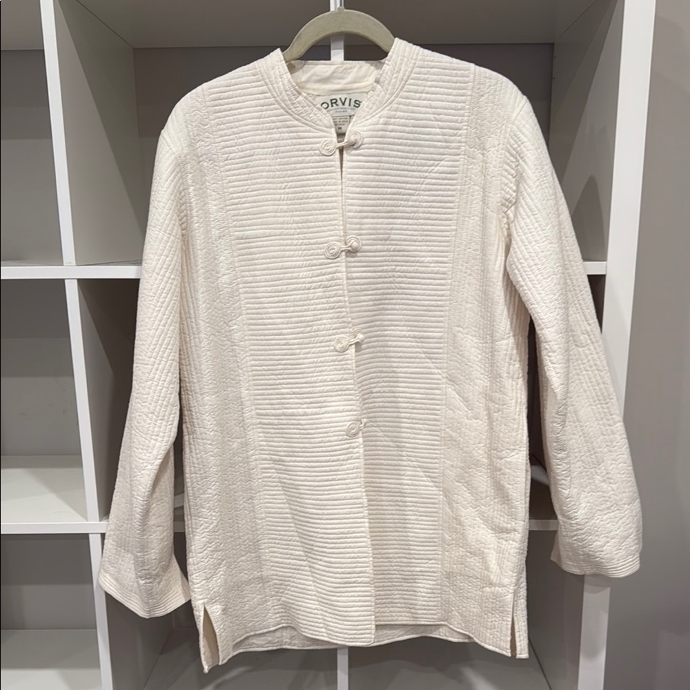 Orvis Cream Textured Quilted Jacket